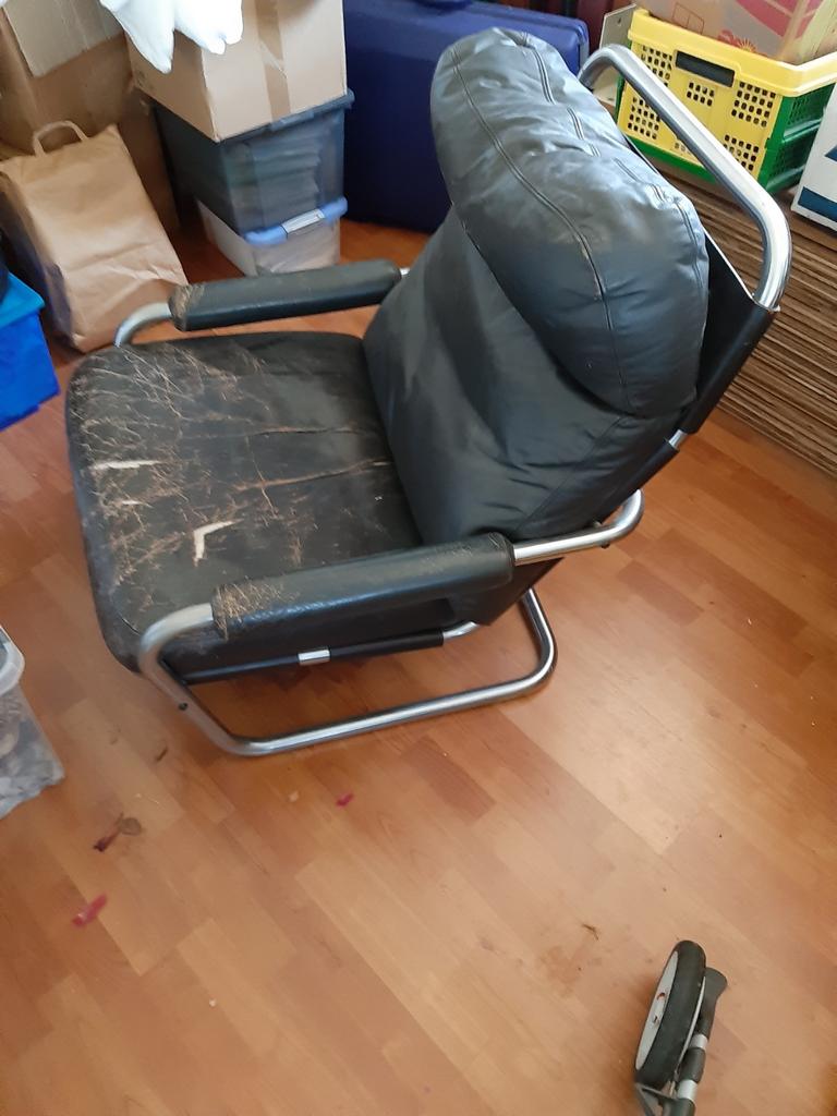 Fauteuil Gelderland  Oberman, Ophalen, Gebruikt, 50 tot 75 cm, Leer