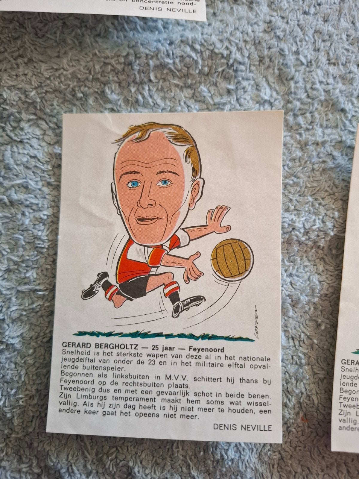 Cartoon Gérard Bergholtz, Verzamelen, Ophalen of Verzenden, Zo goed als nieuw, Feyenoord, Poster, Plaatje of Sticker