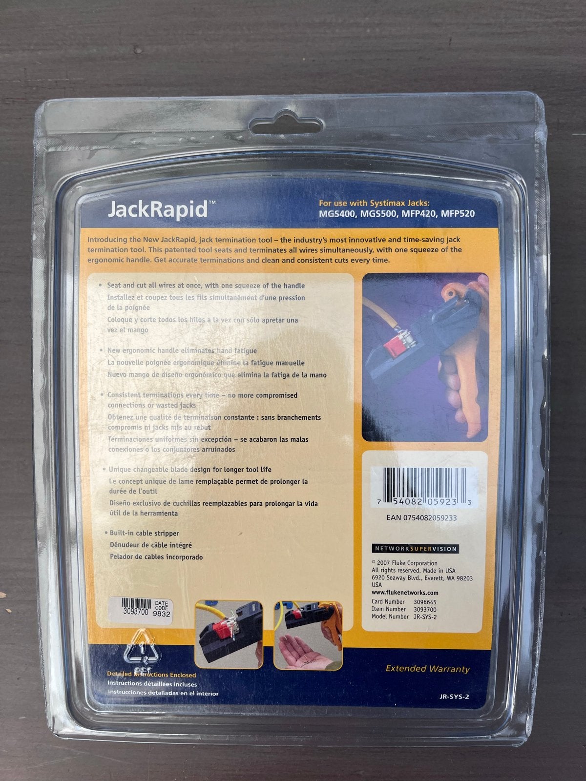 Fluke Networks JackRapid - Netwerk Kabel Terminatie Tool, Ophalen of Verzenden, Nieuw, Overige typen, Overige merken