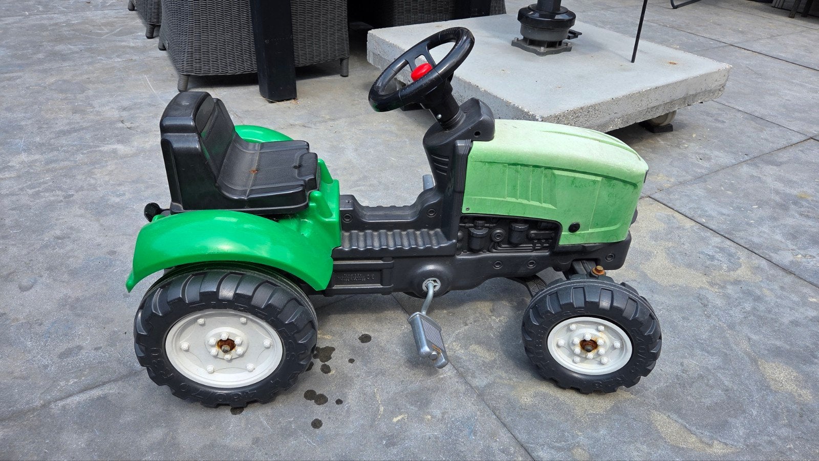 Kinder traptractor met aanhanger - Groen, Ophalen, Gebruikt, Trapvoertuig