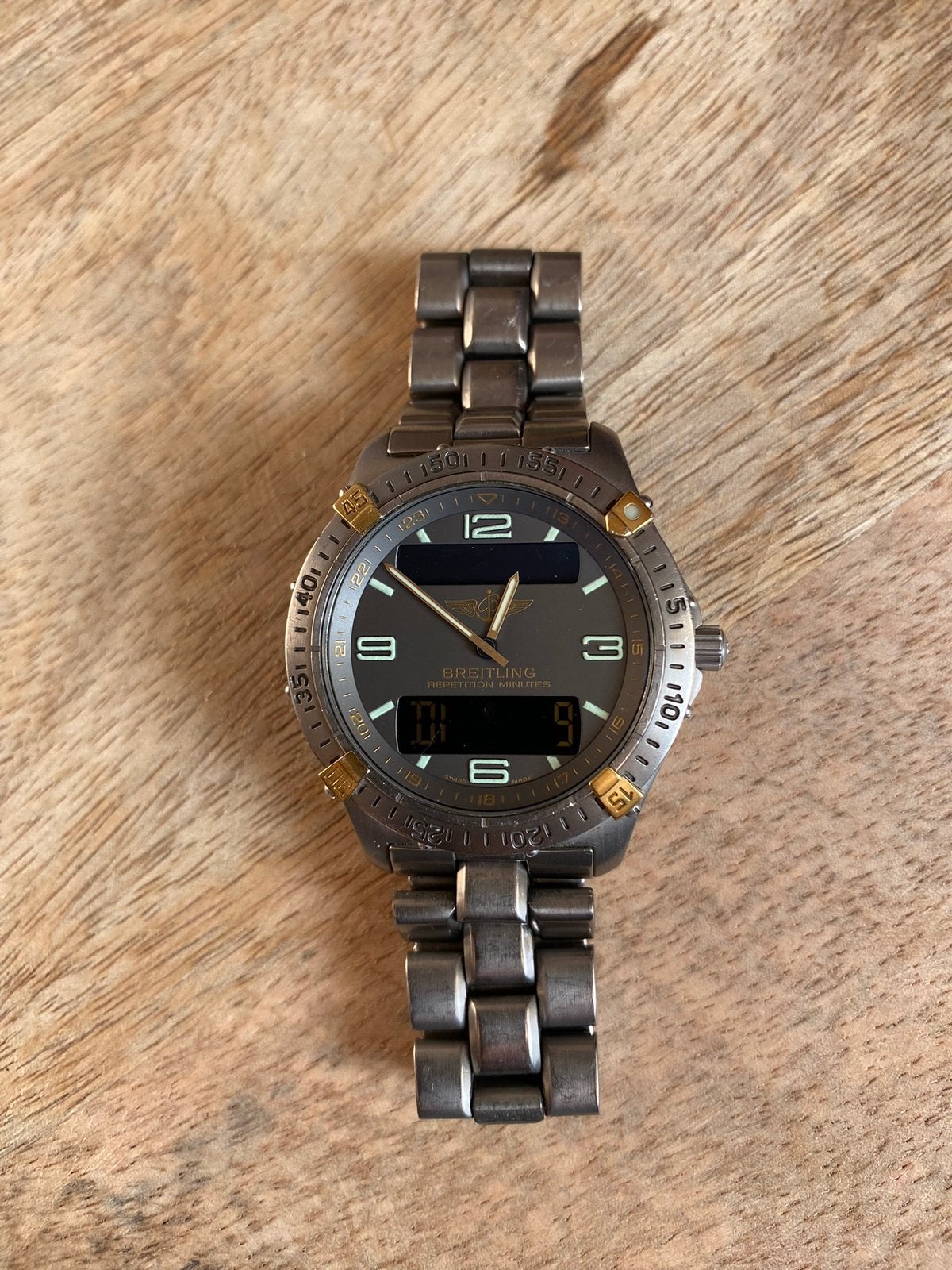 Breitling aerospace horloge titanium swiss, Ophalen of Verzenden, Staal, Breitling, 1960 of later