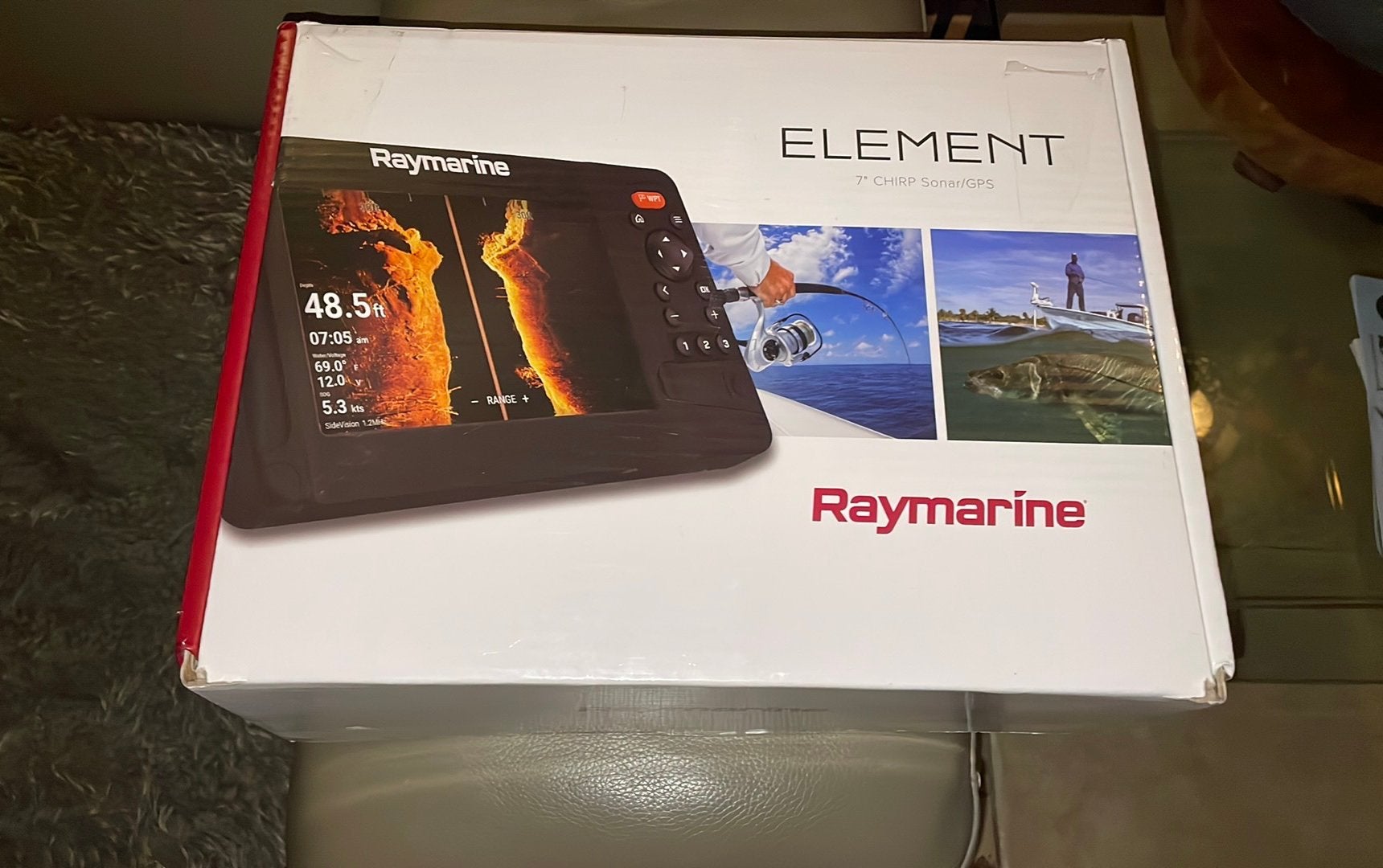Raymarine Element 7 HV Fishfinder met Accu en Beugel, Watersport en Boten, Ophalen of Verzenden, Zo goed als nieuw, Kaartplotter of Fish Finder