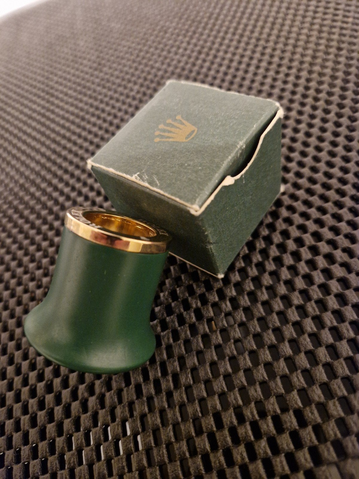 Originele Rolex Loupe met Doosje - Groen en Goud, Ophalen of Verzenden, Zo goed als nieuw, Vergrootglas of Loep