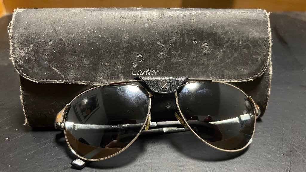 Cartier Zonnebril Santos-Dumont 150, Zonnebril, Zo goed als nieuw, Grijs, Ophalen