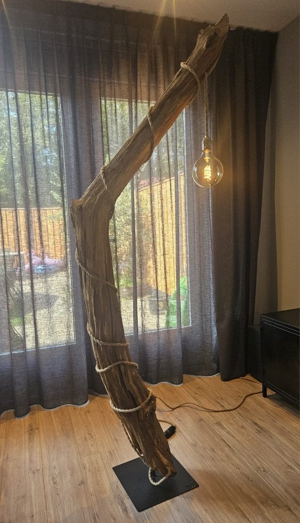 Thomas Wood Houten Vloerlamp, Ophalen, Zo goed als nieuw, Hout, 150 tot 200 cm