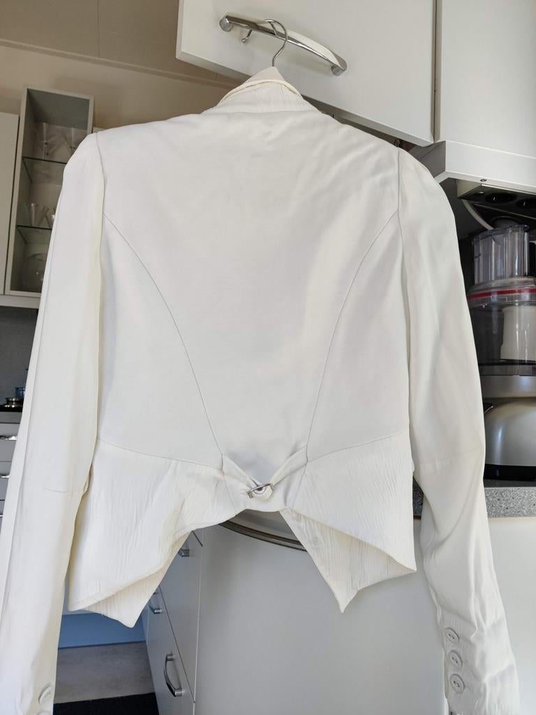 Patrizia Pepe blazer maat 34/36 € 349, Ophalen of Verzenden, Zo goed als nieuw, Maat 36 (S), Wit