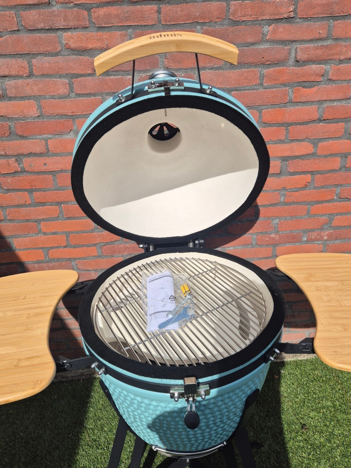Foto 7 van Nieuwe 21 inch YNNI Kamado BBQ in Cyaan!