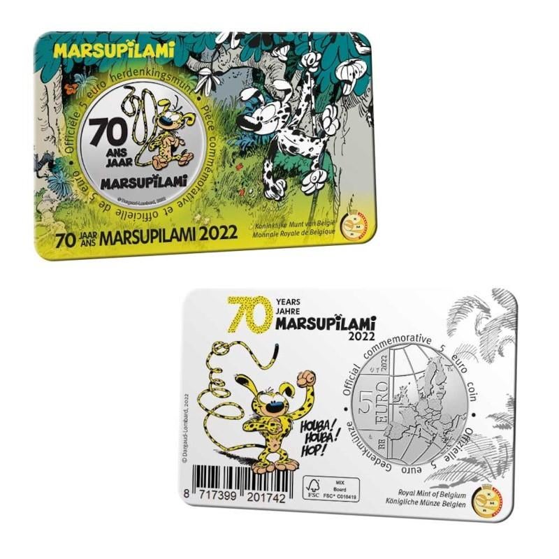 5 Euro Belgie 2022 in BU Coincard Kleur - Marsupilami, Verzenden, België, 5 euro, Losse munt