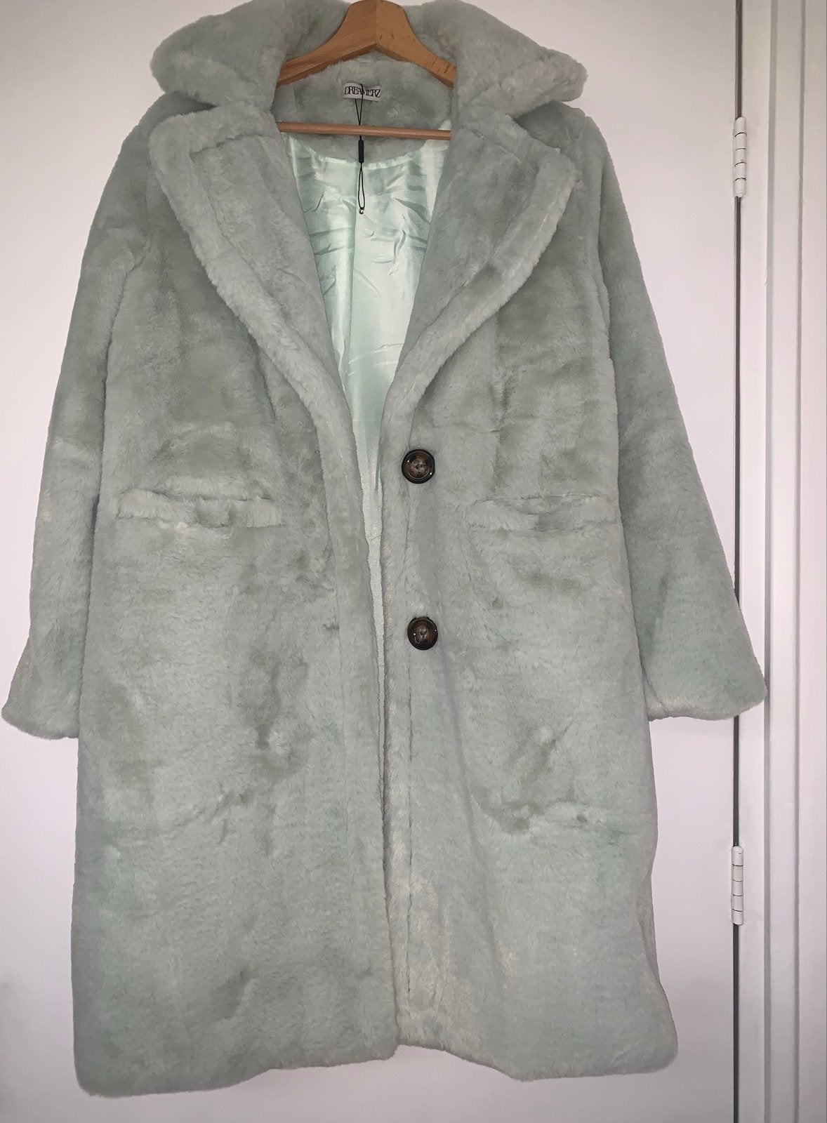 Mintgroene teddy jas - Maat M/L, Ophalen, Nieuw, Maat 38/40 (M), Groen