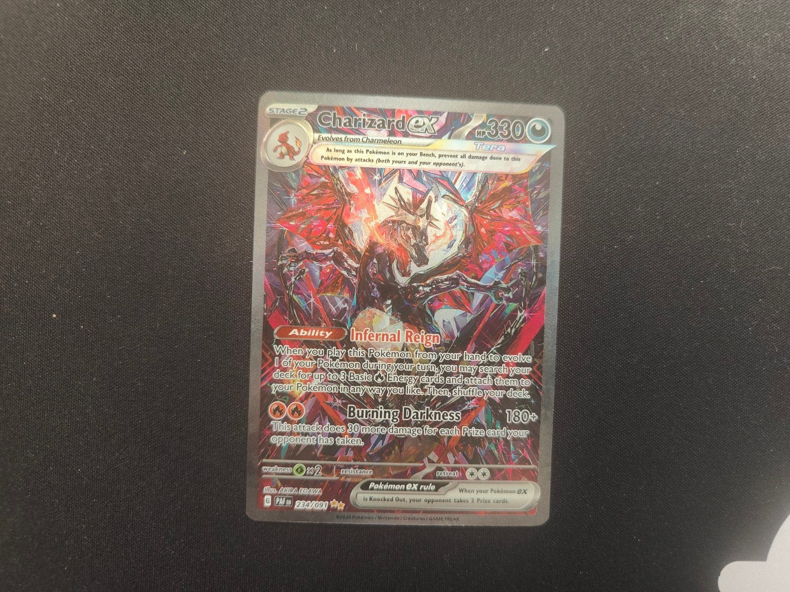 Charizard ex Tera Pokémon kaart (Paldean Fates), Ophalen of Verzenden, Zo goed als nieuw, Losse kaart