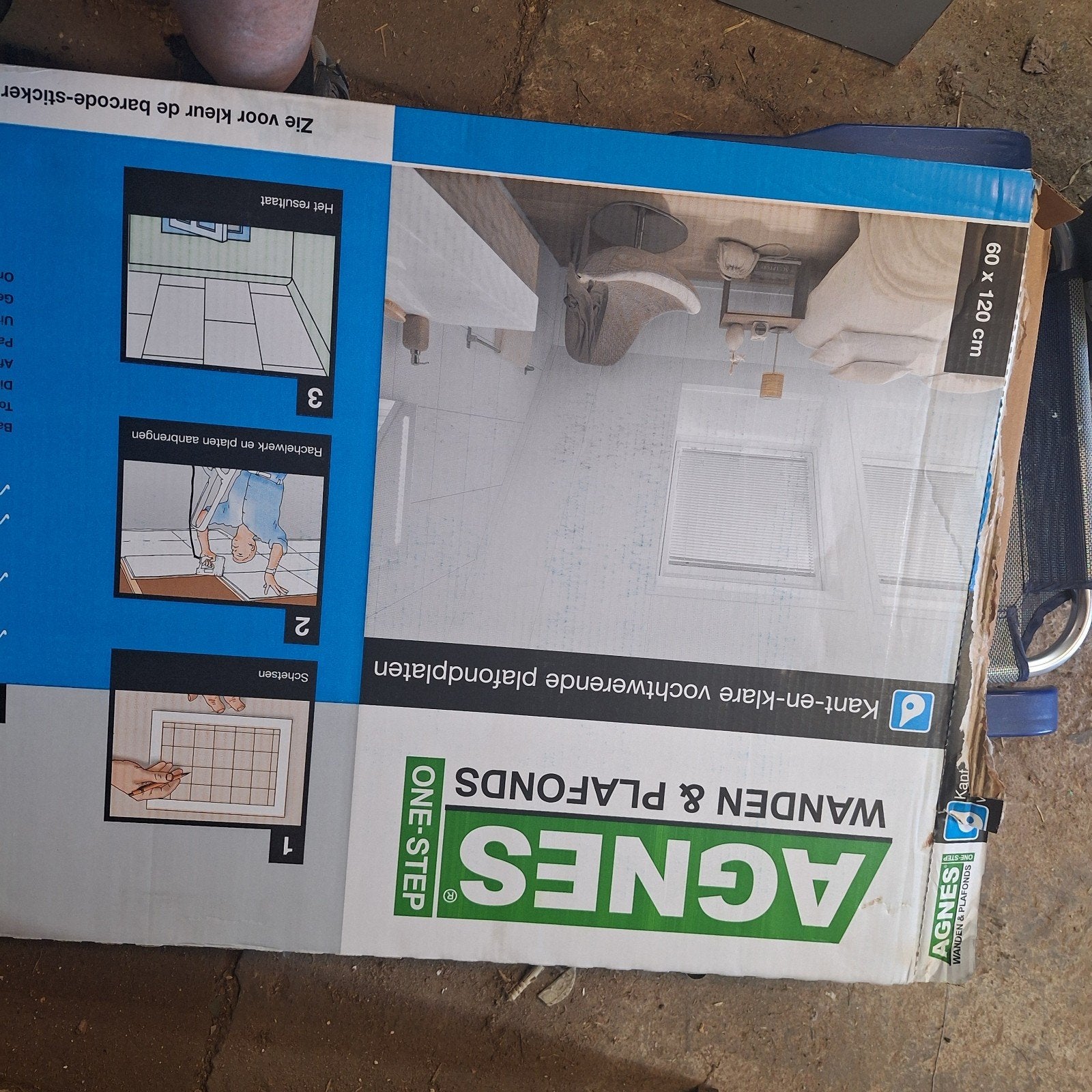 1 Agnes One-Step V313 Plafondplaat Wit Stucco, Ophalen, 60 cm of meer, Overige typen, Nieuw