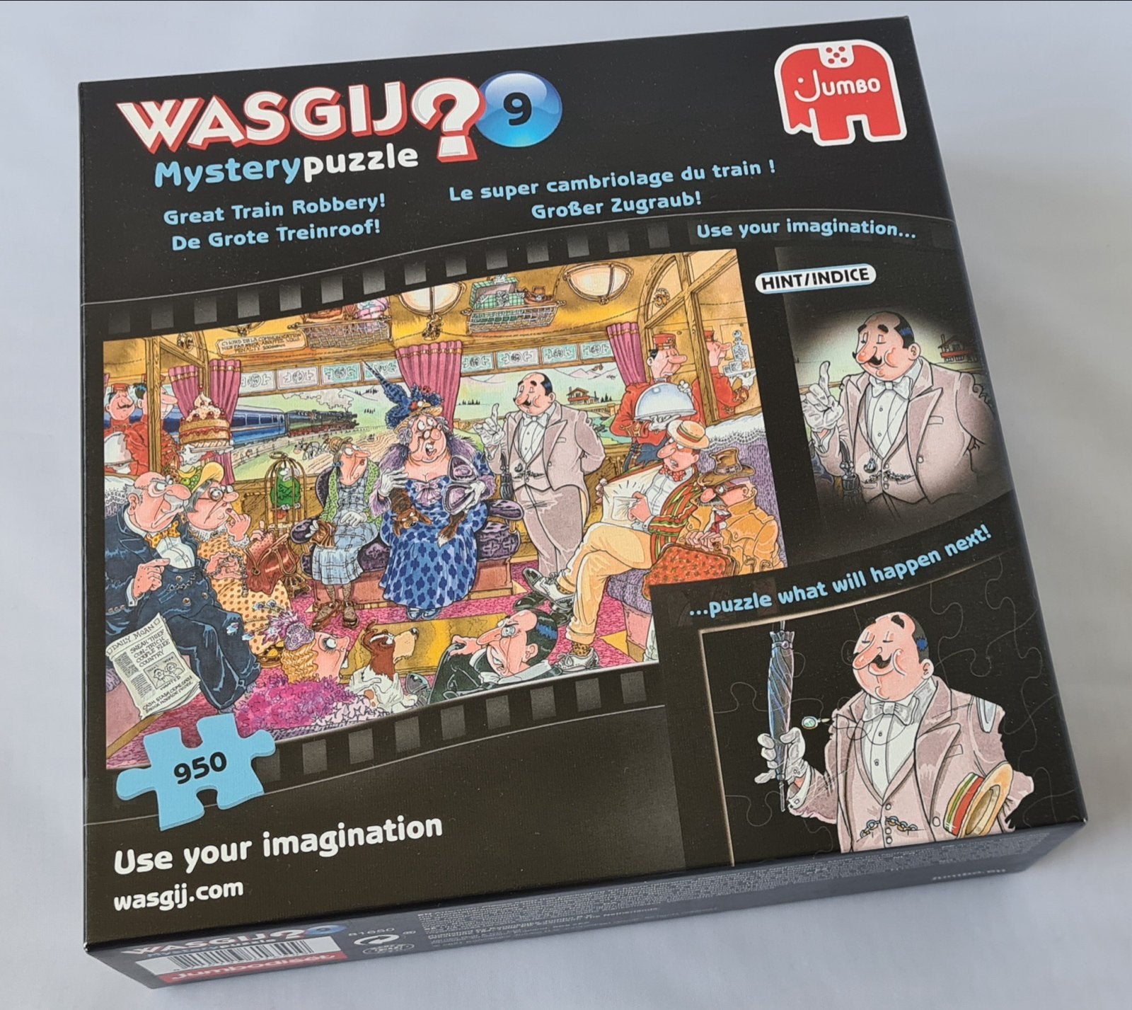 Wasgij Mystery 9: De Grote Treinroof - Compleet 950 stukjes, Ophalen of Verzenden, 500 t/m 1500 stukjes, Zo goed als nieuw, Legpuzzel