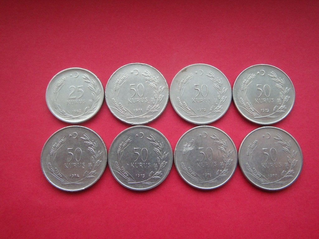 Turkije setje munten 50 Kurus 1966 / 1977., Verzenden, Zuid-Azië, Setje