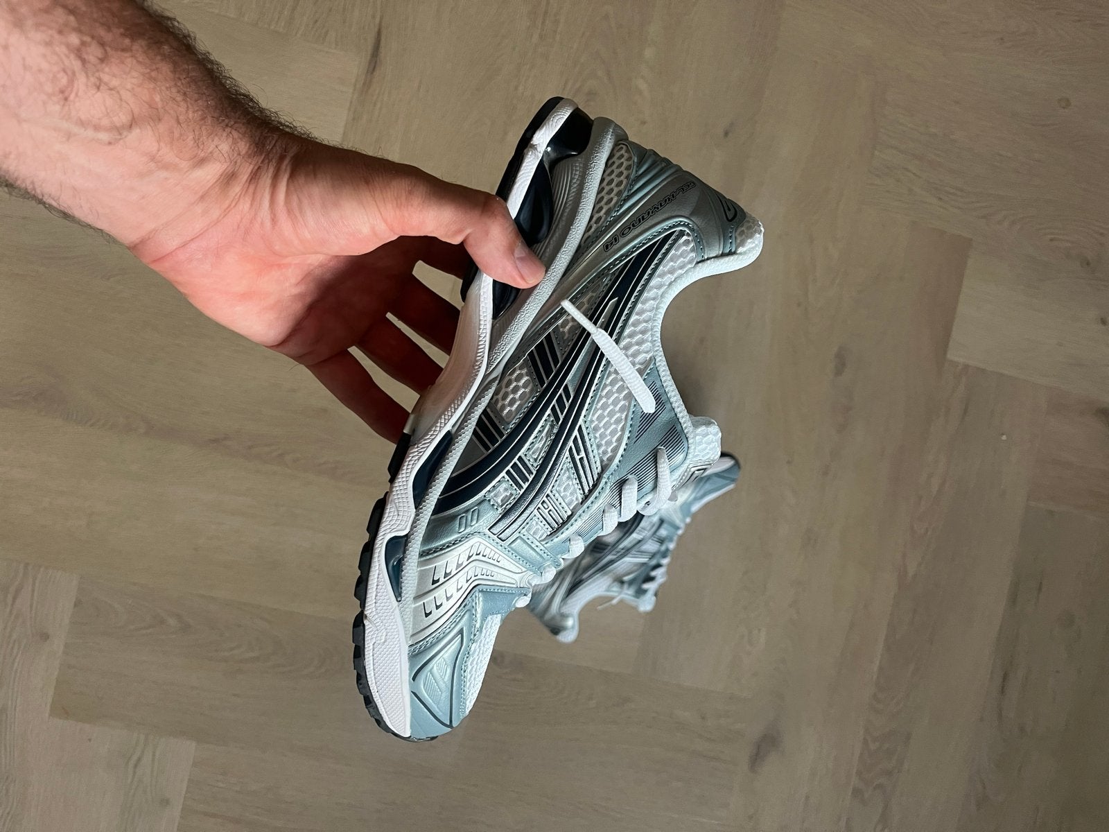 Asics Kayano 14 Fjord Grey - Maat 43,5, Overige kleuren, Nieuw, Ophalen of Verzenden, Sneakers of Gympen