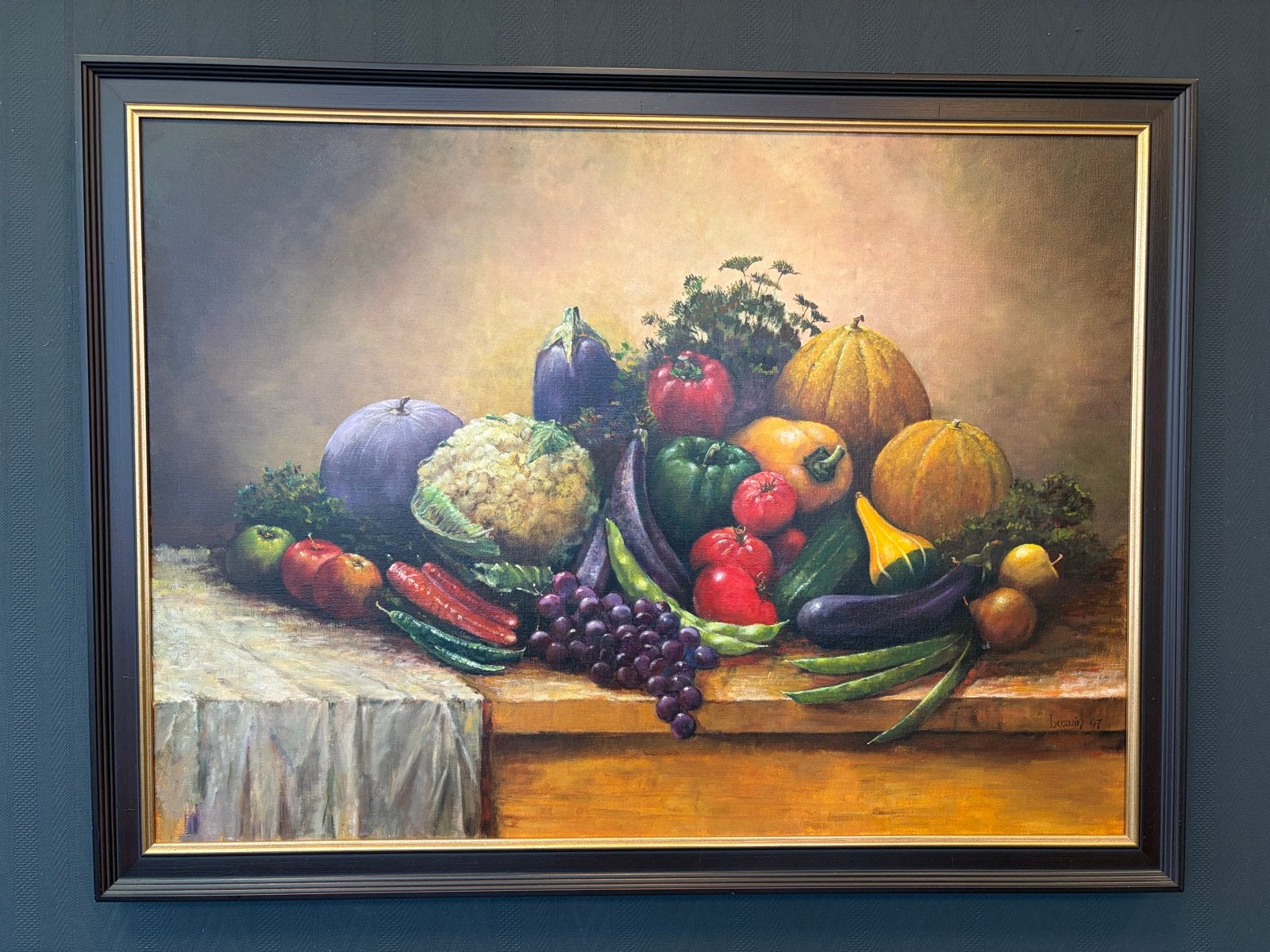 Stilleven Bazuin (1930-2003). Geschilderd en gesigneerd '97, Antiek en Kunst, Kunst | Schilderijen | Klassiek, Ophalen, Doek, Realistisch
