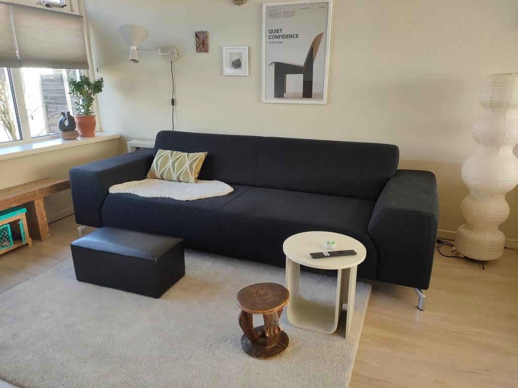 Montel bank - Comfortabele 3-zitsbank, zwart antraciet, Ophalen, Modern, Comfortabel, Gebruikt, Driepersoons