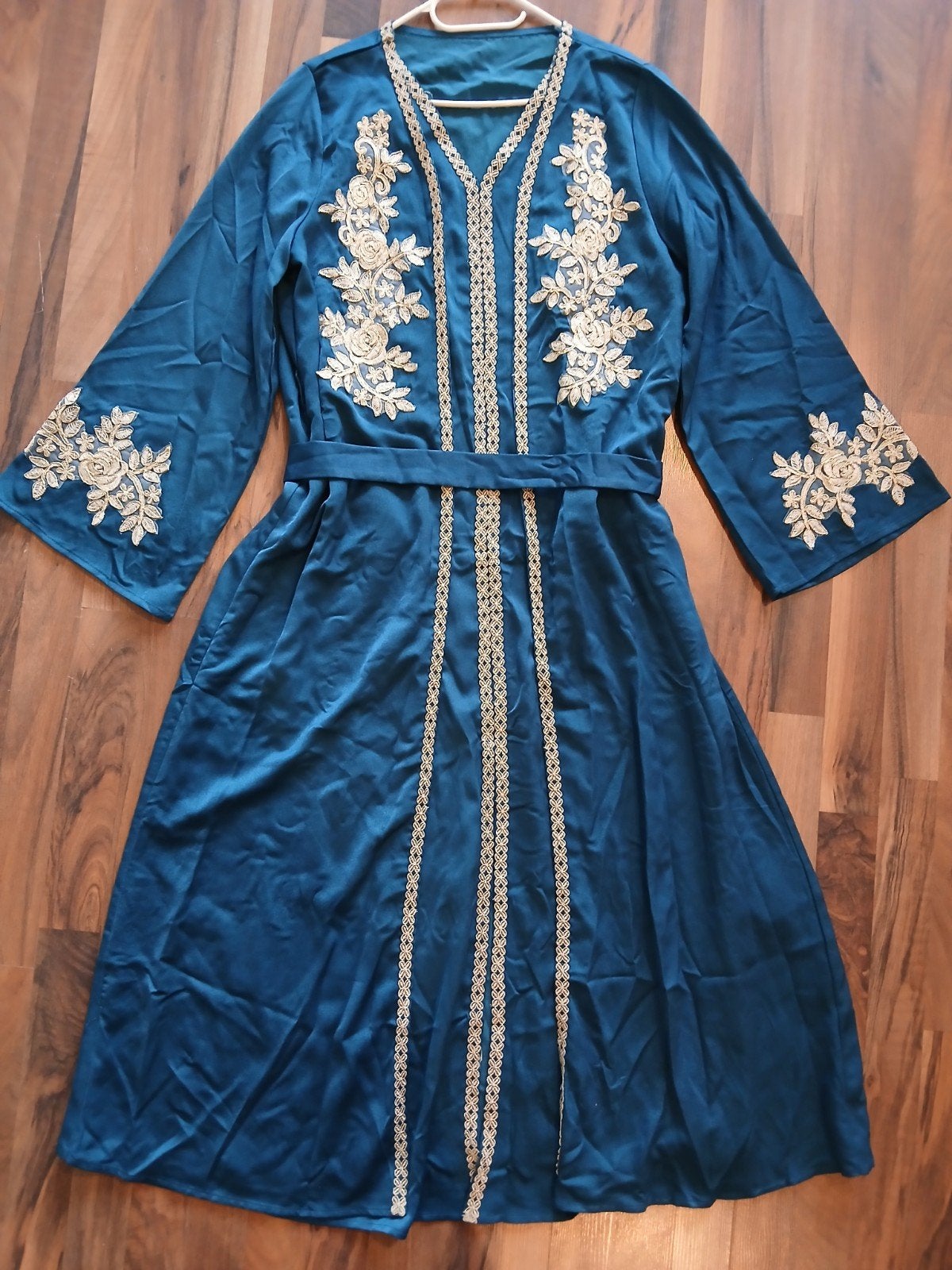 NIEUW! XL Arabische abaya jellaba kaftan jurk met goud, Overige kleuren, Maat 46/48 (XL) of groter, Nieuw, Ophalen of Verzenden