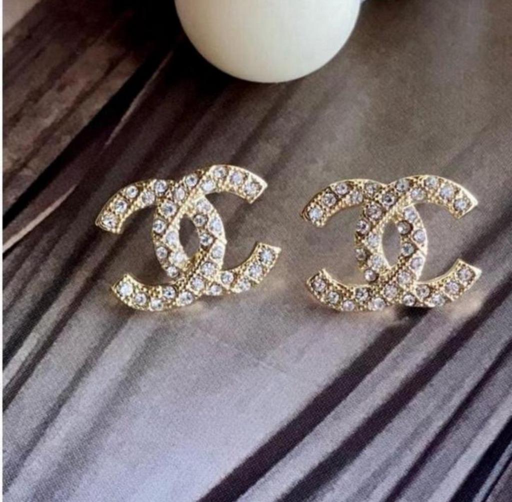 Luxe oorbellen met diamantjes gold, Ophalen of Verzenden, Zo goed als nieuw, Goud, Overige materialen