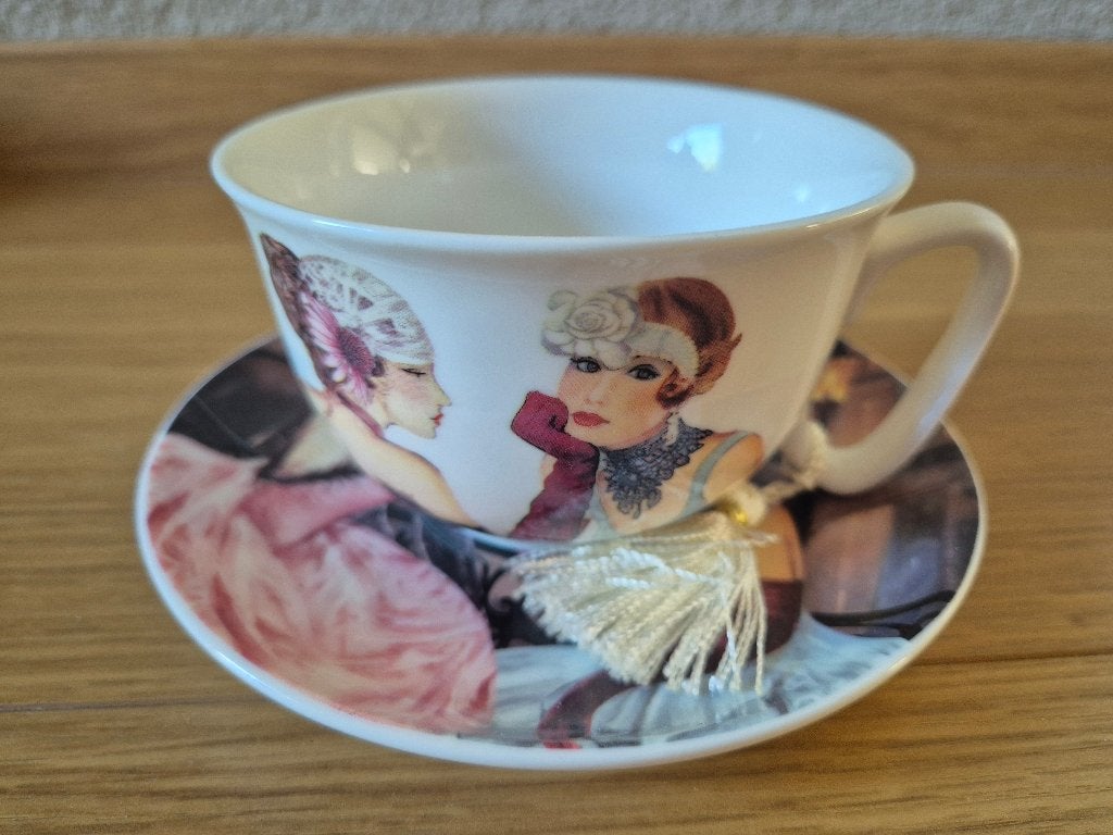 Vintage kop en schotel Room Living - Summer River, Vintage, Nieuw, Ophalen of Verzenden, Kop(pen) en/of Schotel(s)