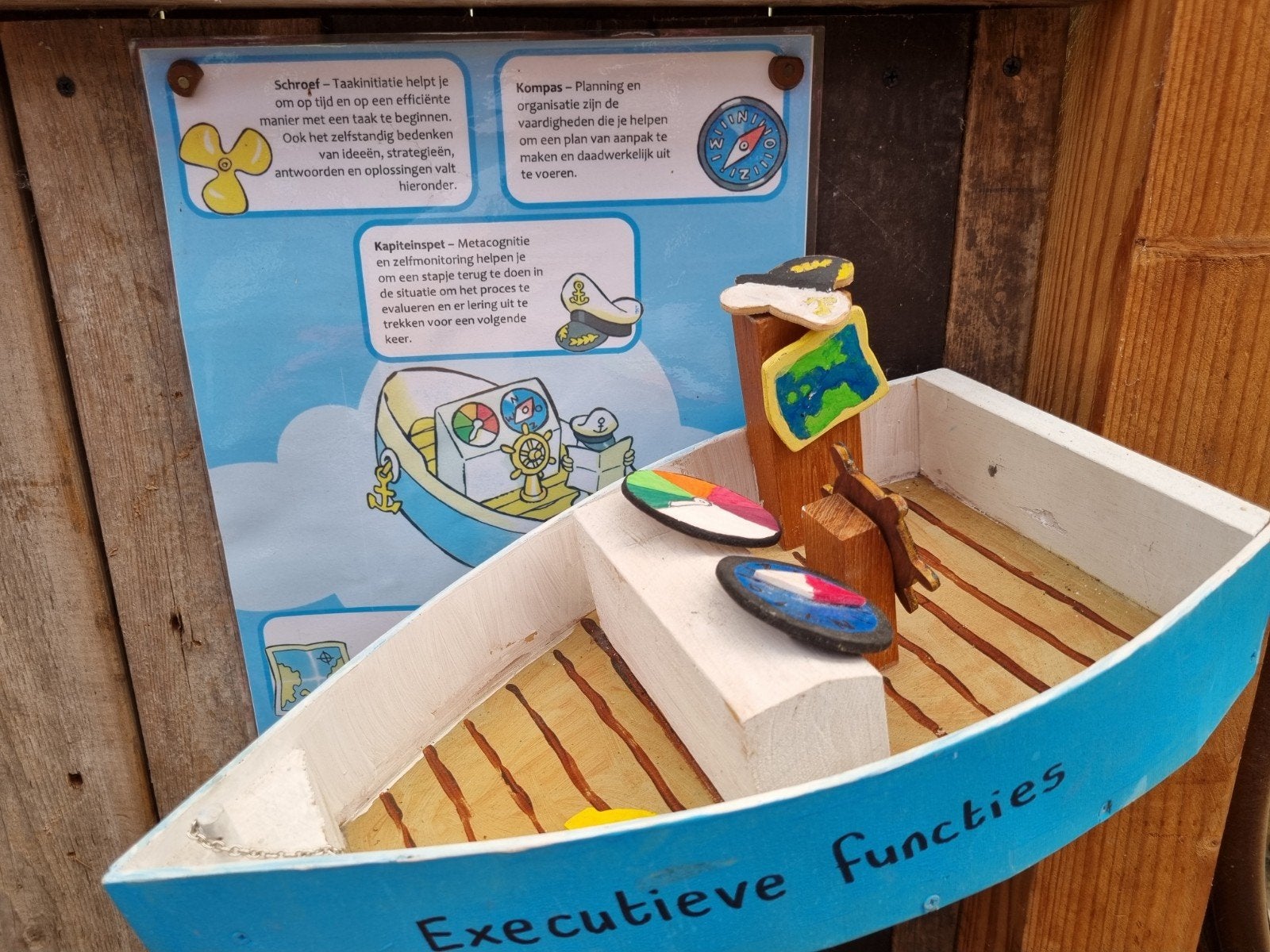 Houten boot - Educatief, Executieve functies, Ophalen of Verzenden, Gebruikt, Knutselen