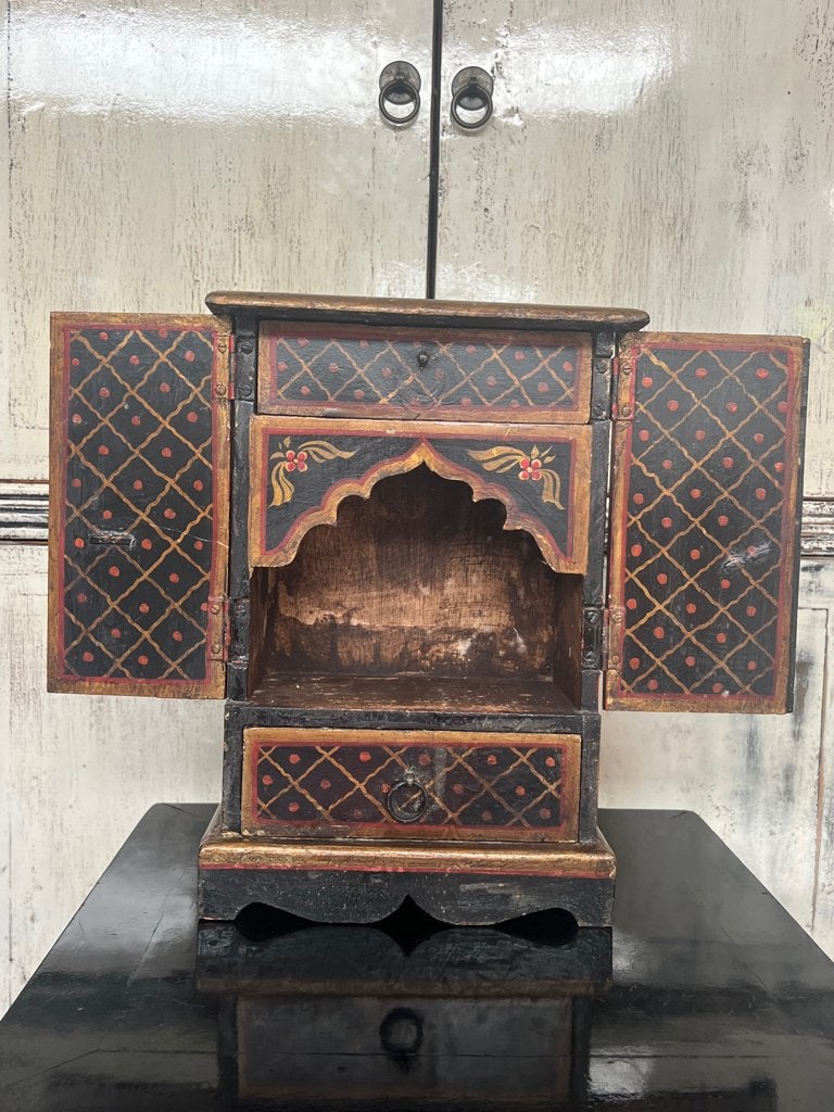 India handbeschilderd klein altaar sieraden kastje Indiase, Antiek en Kunst, Kunst | Niet-Westerse kunst, India, Ophalen of Verzenden
