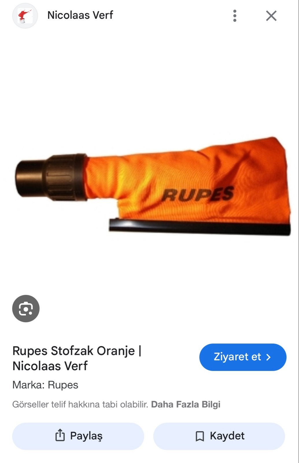 RUPES Oranje Stofzak, Ophalen, Zo goed als nieuw, Minder dan 600 watt, Overige typen
