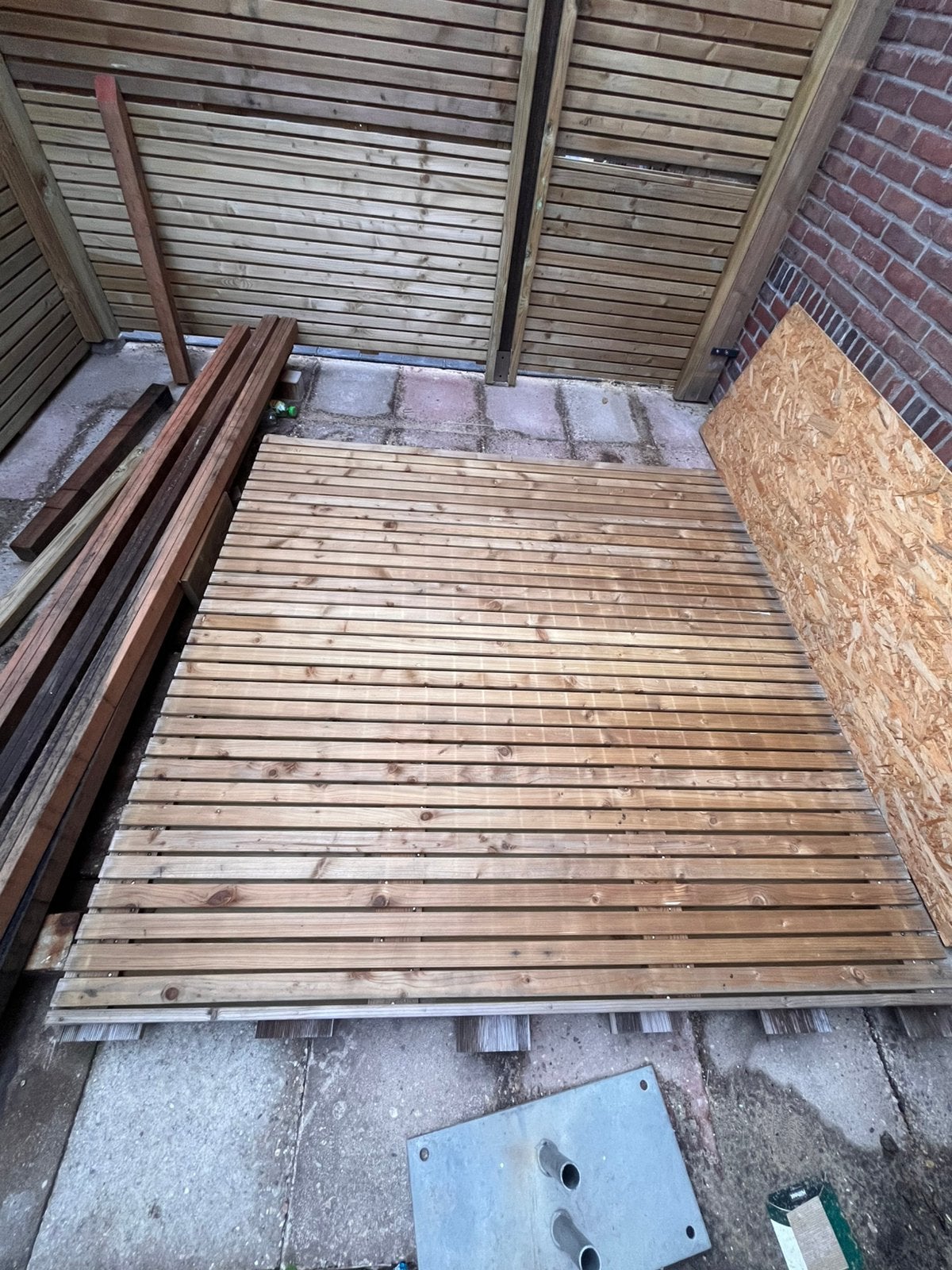 Elan hillhout schutting panelen 2 st, Ophalen, Zo goed als nieuw, Hout