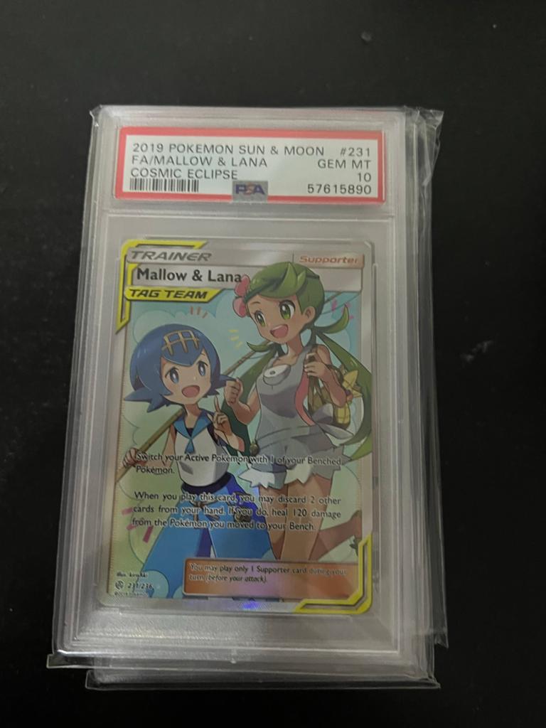 PSA 10 Mallow & Lana Cosmic Eclipse 231, Ophalen of Verzenden, Nieuw, Losse kaart