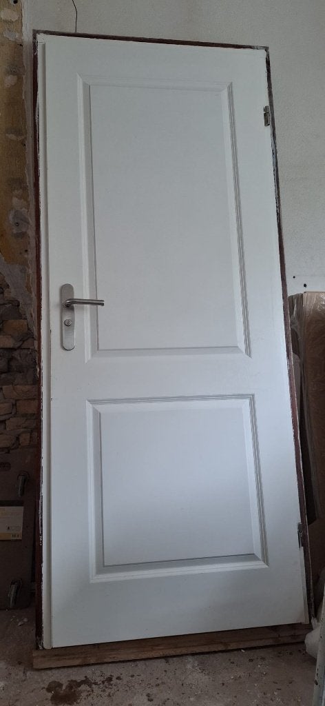 Opdek paneel binnendeur met kozijn 201.5  x 78 DIN rechts, Ophalen, Gebruikt, Minder dan 80 cm, Binnendeur