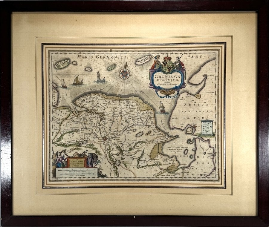 124. Gravure, Bartoldus Wicheringe–Groningen, 17e eeuw, Ophalen, Cartografie, 1600 - 1699, Gravure