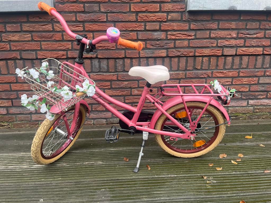 Roze Loekie fiets 16inch, Fietsen en Brommers, Fietsen | Meisjes, Ophalen, Terugtraprem, Gebruikt, Handrem