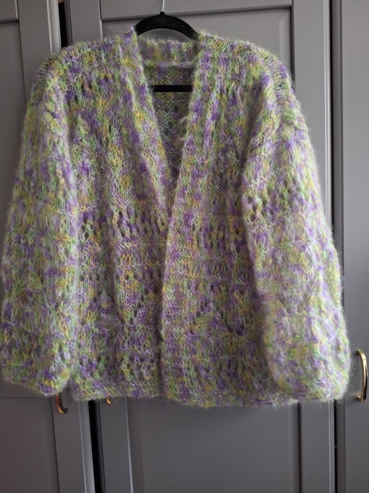 Nieuw handgemaakt mohair ajour vest, maat zie afmetingen, Ophalen of Verzenden, Nieuw, Maat 46/48 (XL) of groter, Groen