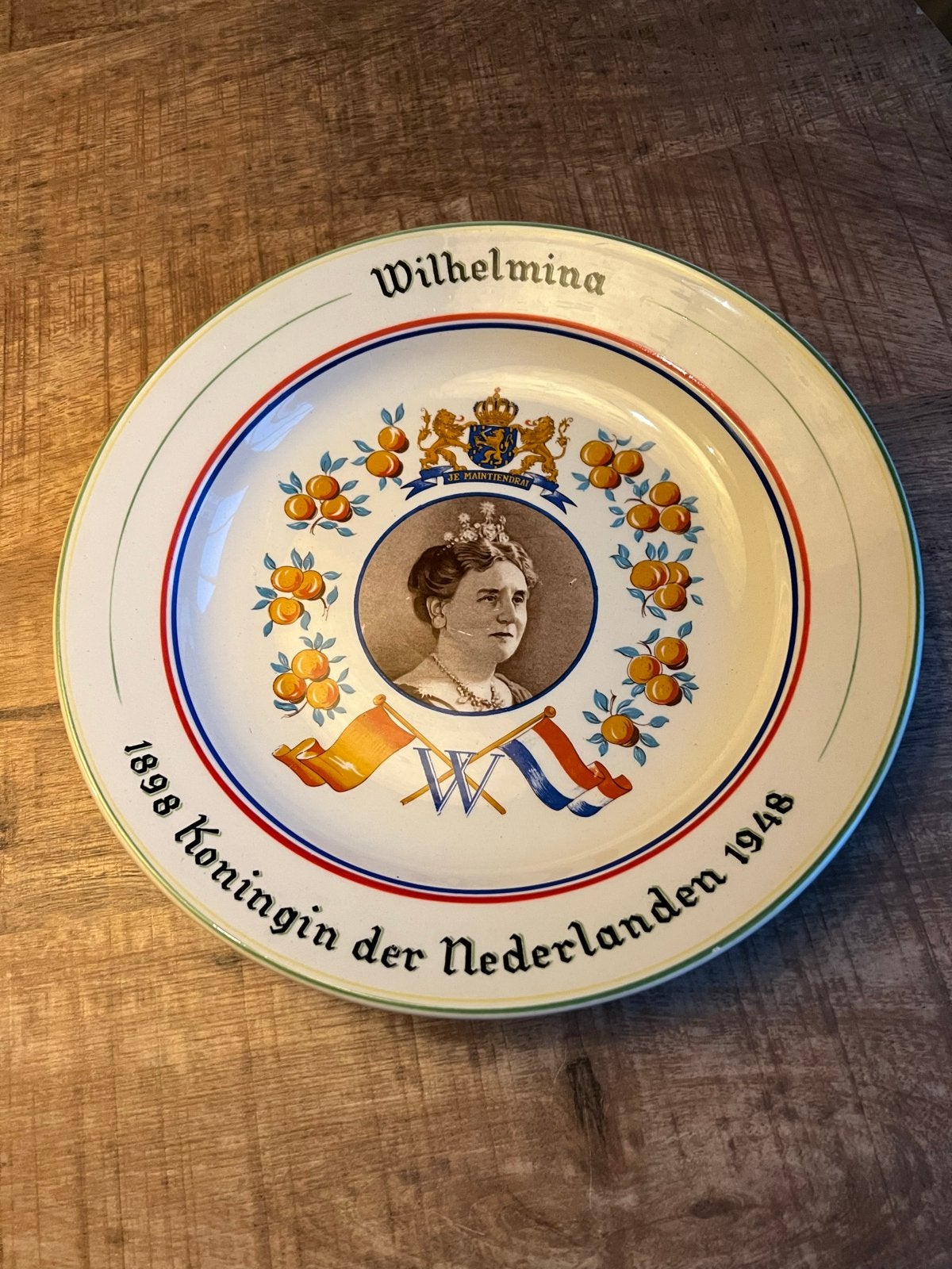 Wandbord Koningin Wilhelmina 1898-1948, Ophalen of Verzenden