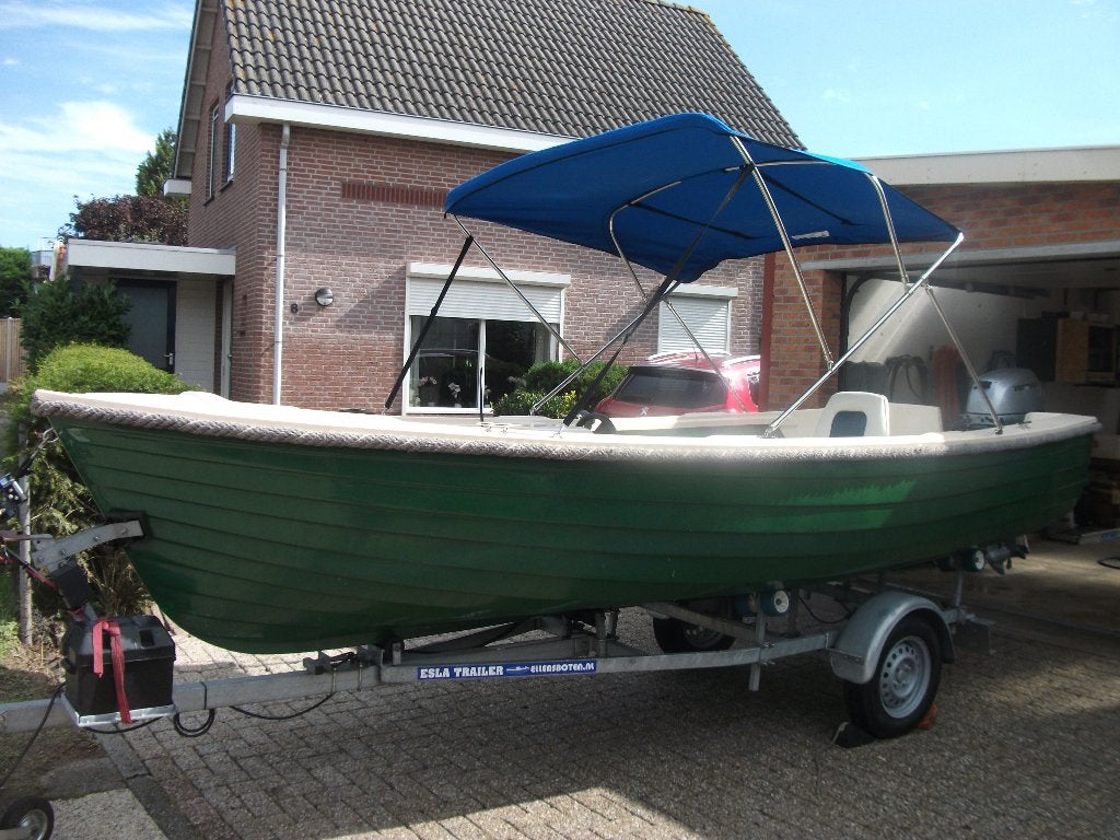sloep met trailer, 15 pk, Anker, 5 m, Ophalen