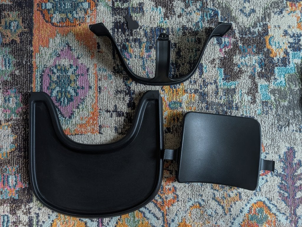 Stokke tray en baby setje, Ophalen, Gebruikt, Meegroeistoel, Afneembaar eetblad