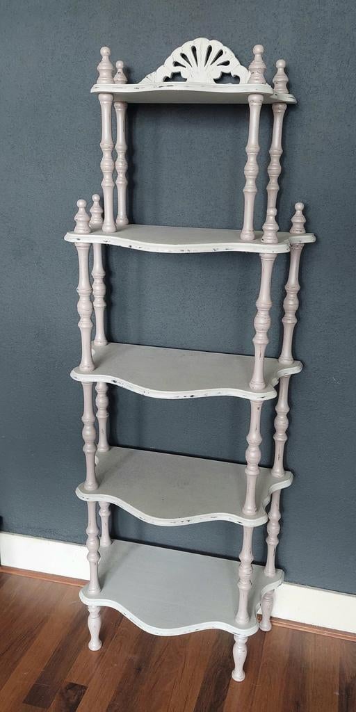 Oude etagère met 5 planken, 143cm hoog, Huis en Inrichting, Woonaccessoires | Etagères, Ophalen, Gebruikt