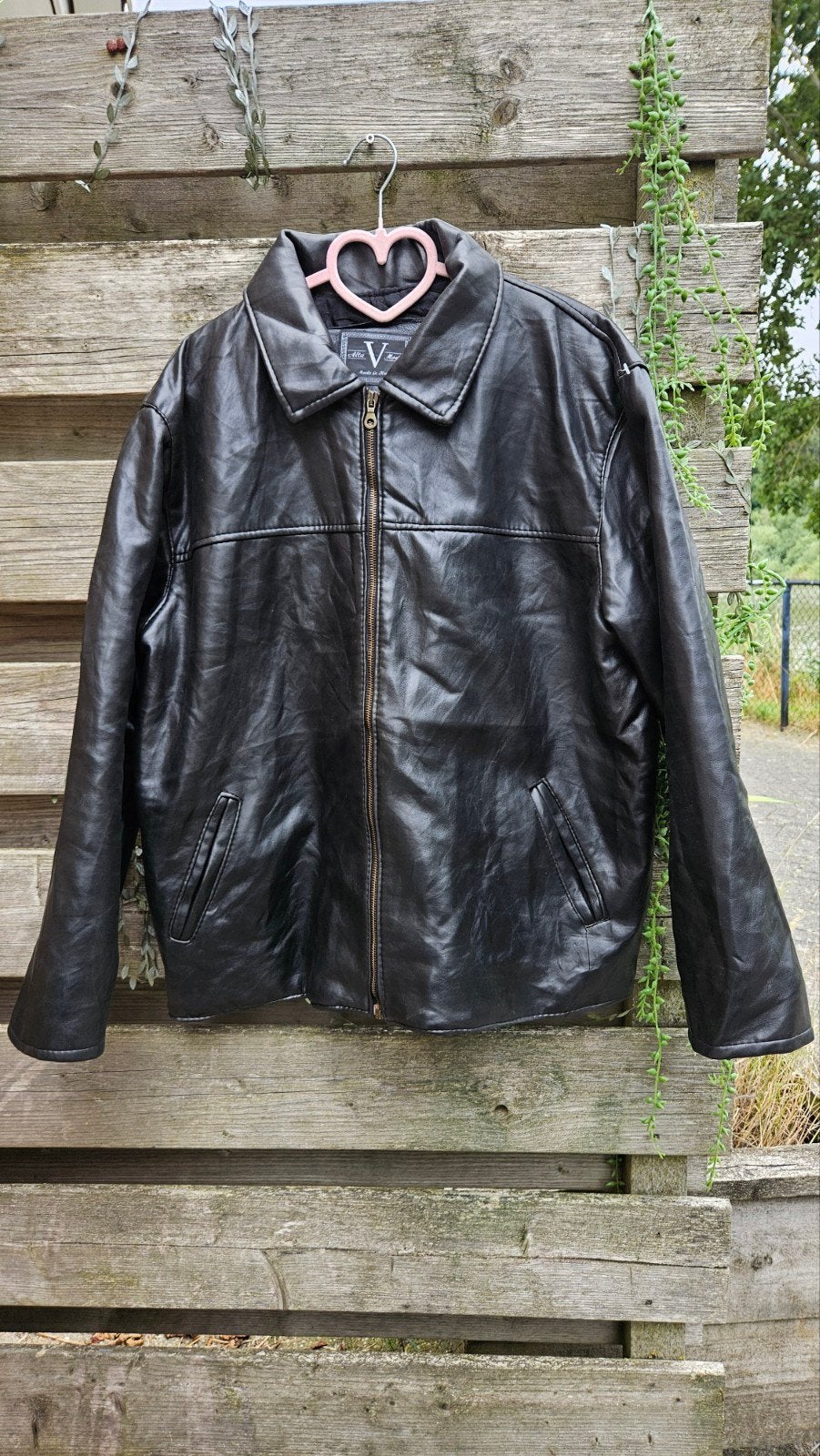 Vintage Made in italy Leren jas, Ophalen of Verzenden, Gedragen, Maat 56/58 (XL), Zwart