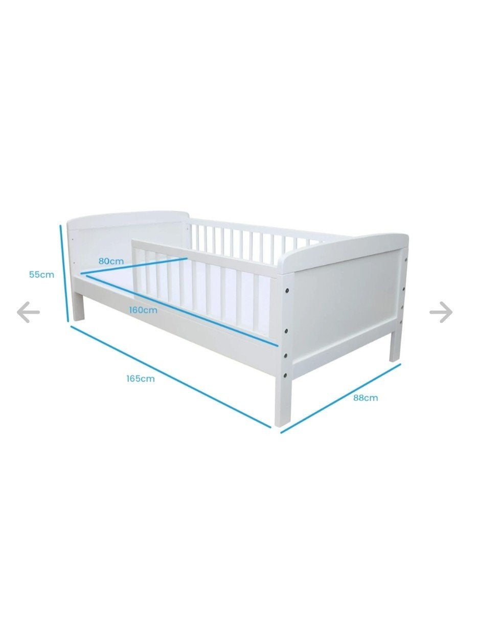 Wit peuterbed met lattenbodem petit amelie (60x144), Ophalen, 70 tot 85 cm, 140 tot 160 cm, Zo goed als nieuw