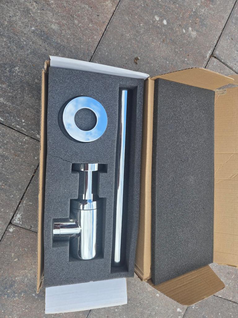 Star'luxe sifon LAAG 1 1/4" chroom - Nieuw in doos, Doe-het-zelf en Verbouw, Sanitair, Ophalen of Verzenden, Nieuw, Chroom, Wastafel
