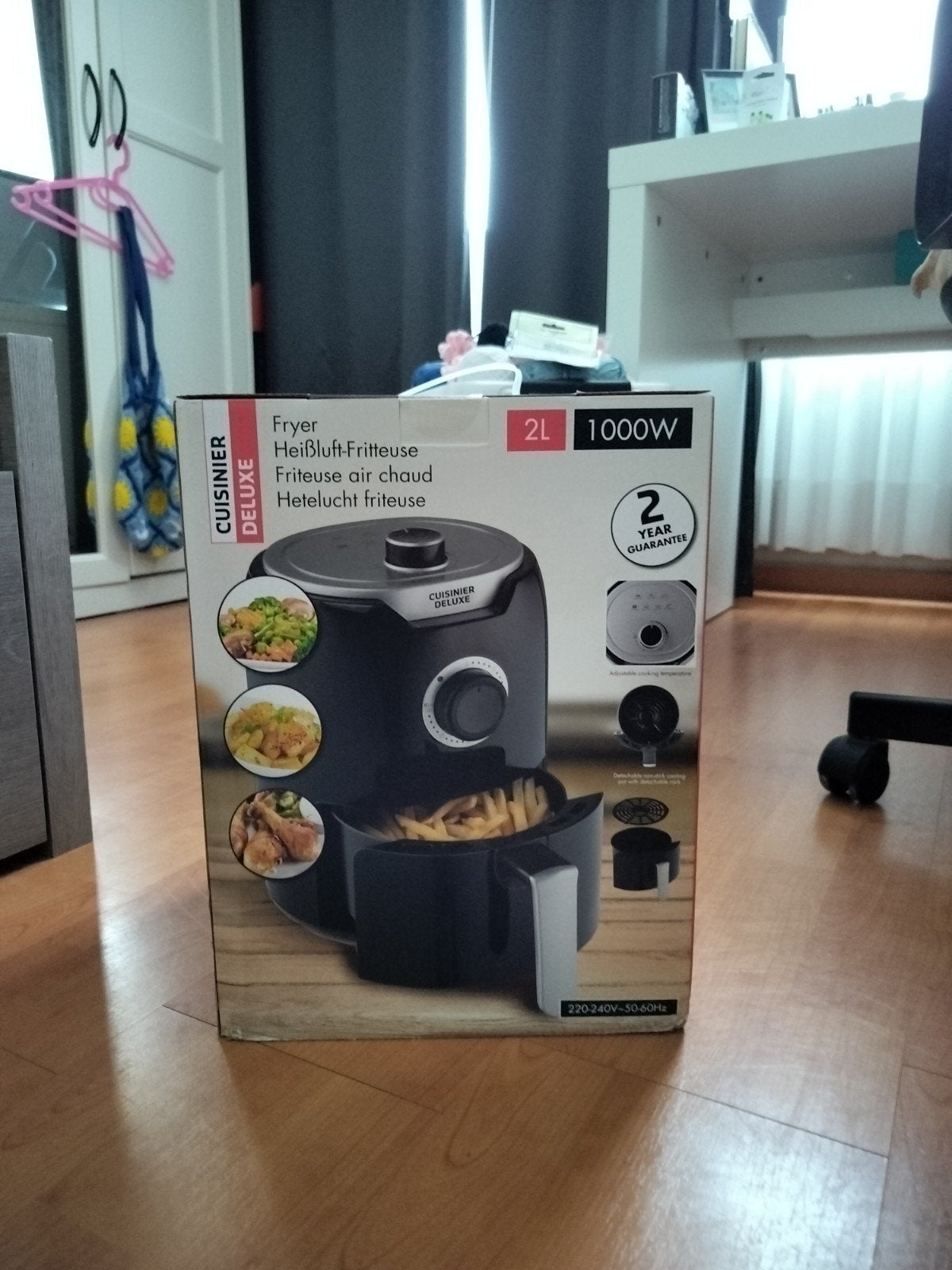 Cuisinier Deluxe Airfryer 2L 1000W - Nieuw in doos, Ophalen, Nieuw, Airfryer, Minder dan 750 gram
