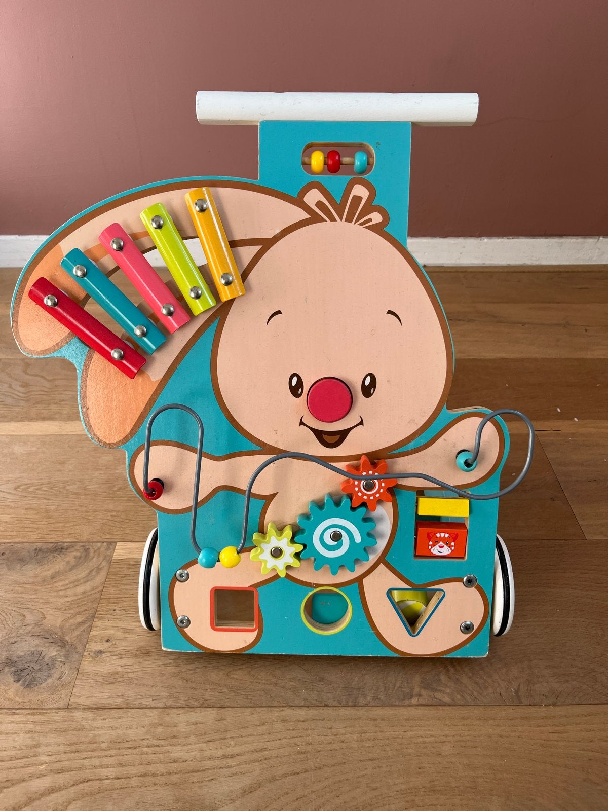 Houten loopwagen met activiteiten - Konijn design, Ophalen, Gebruikt, Overige typen, Met geluid