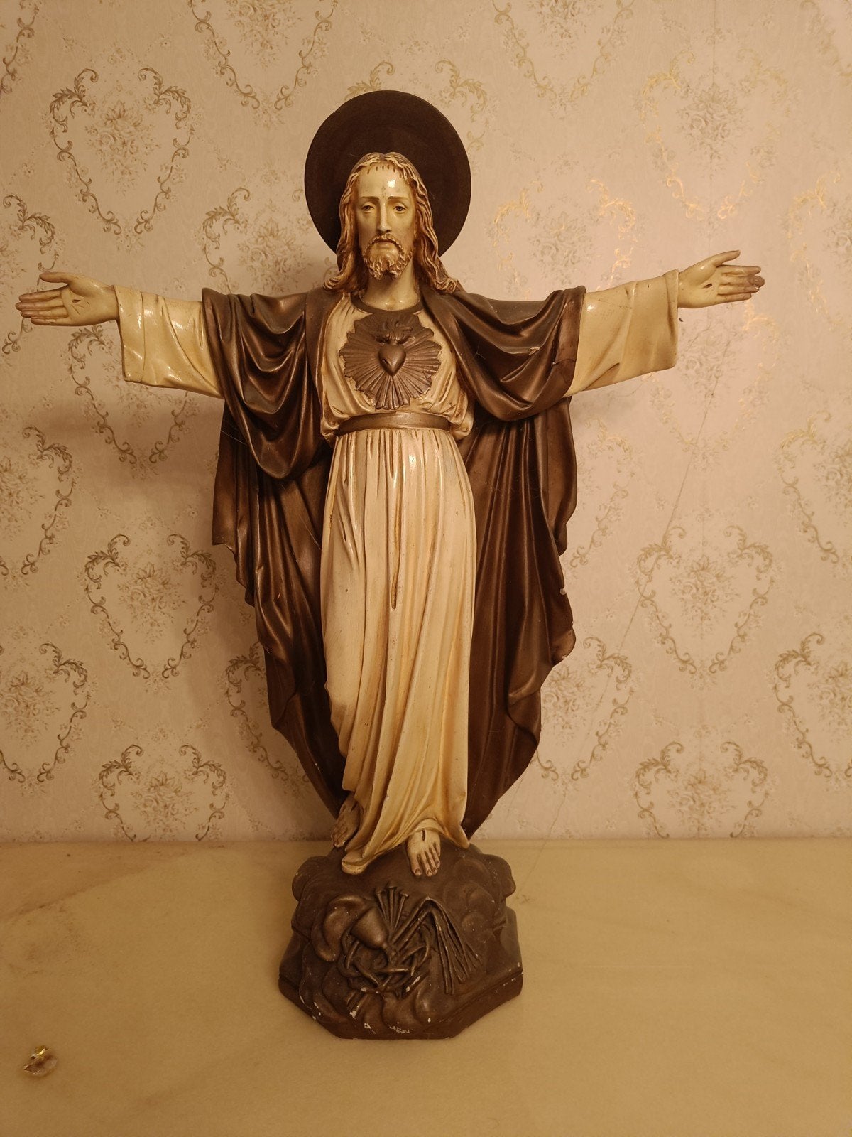 Vintage Heilig Hart Jezus beeld - Religieuze kunst, Ophalen of Verzenden