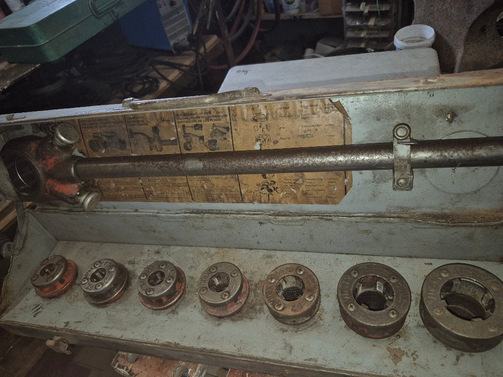 draad snijset 1/8 t/m 5/4 virax, Doe-het-zelf en Verbouw, Gereedschap | Handgereedschap, Ophalen of Verzenden, Gebruikt, Gereedschapsset