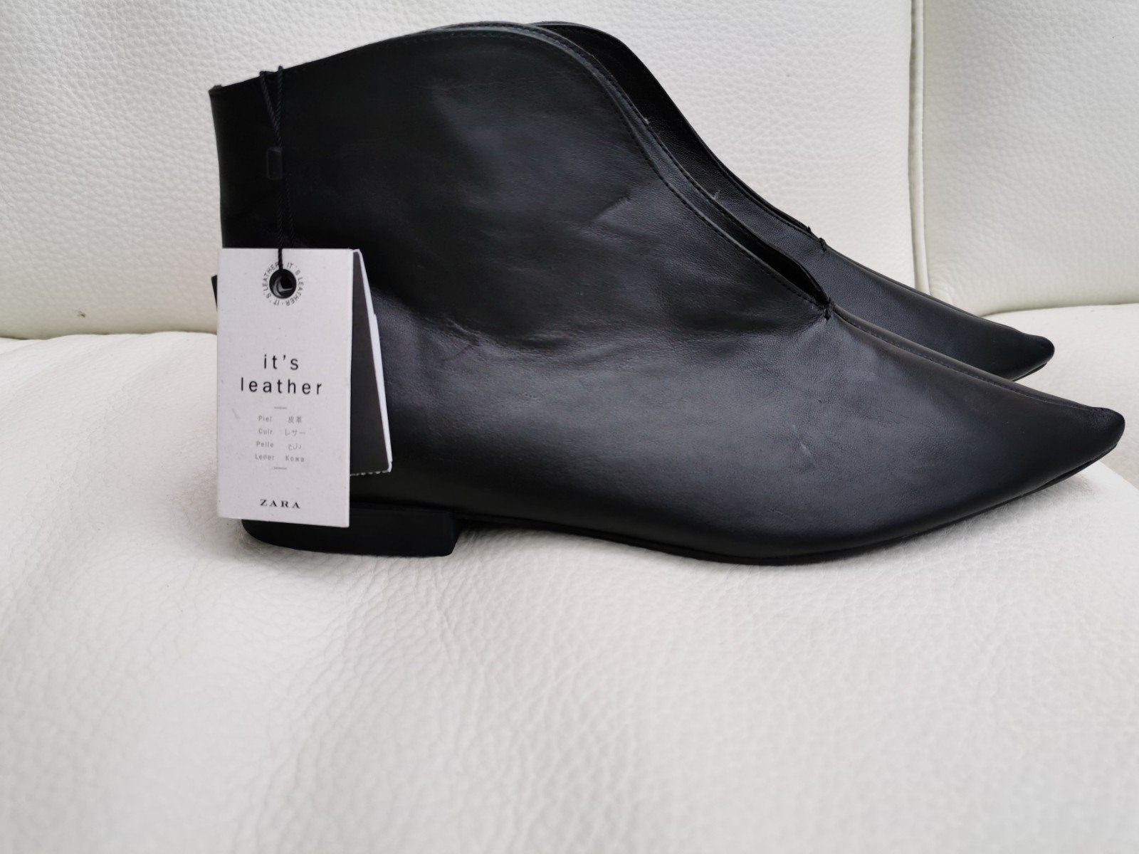 ZARA leren enkellaarzen mt. 39, Verzenden, Lage of Enkellaarzen, Nieuw, Zara