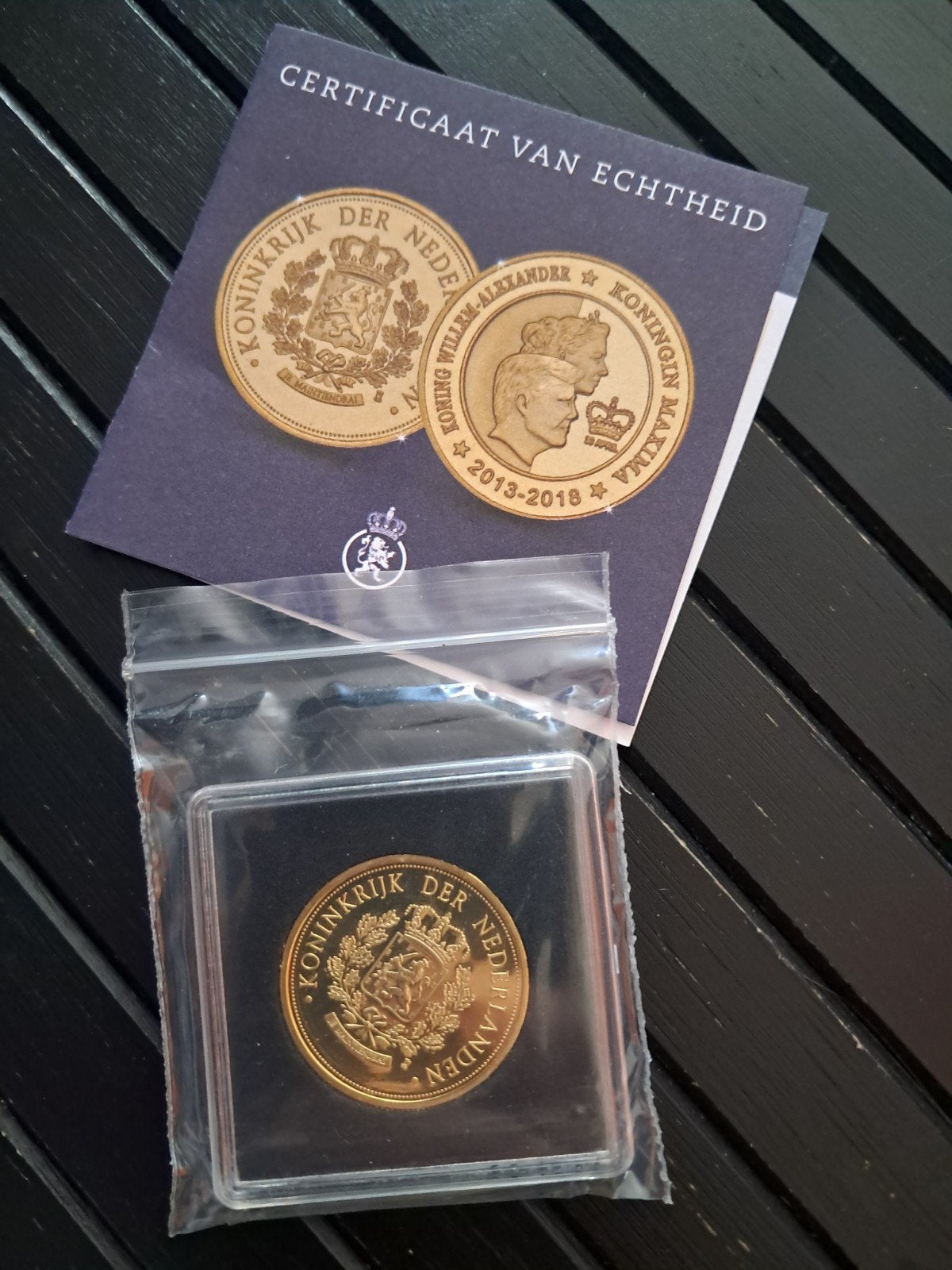 Kroningsuitgifte munt Willem Alexander 5 jaar, Verzenden, Overige landen, Losse munt, Goud