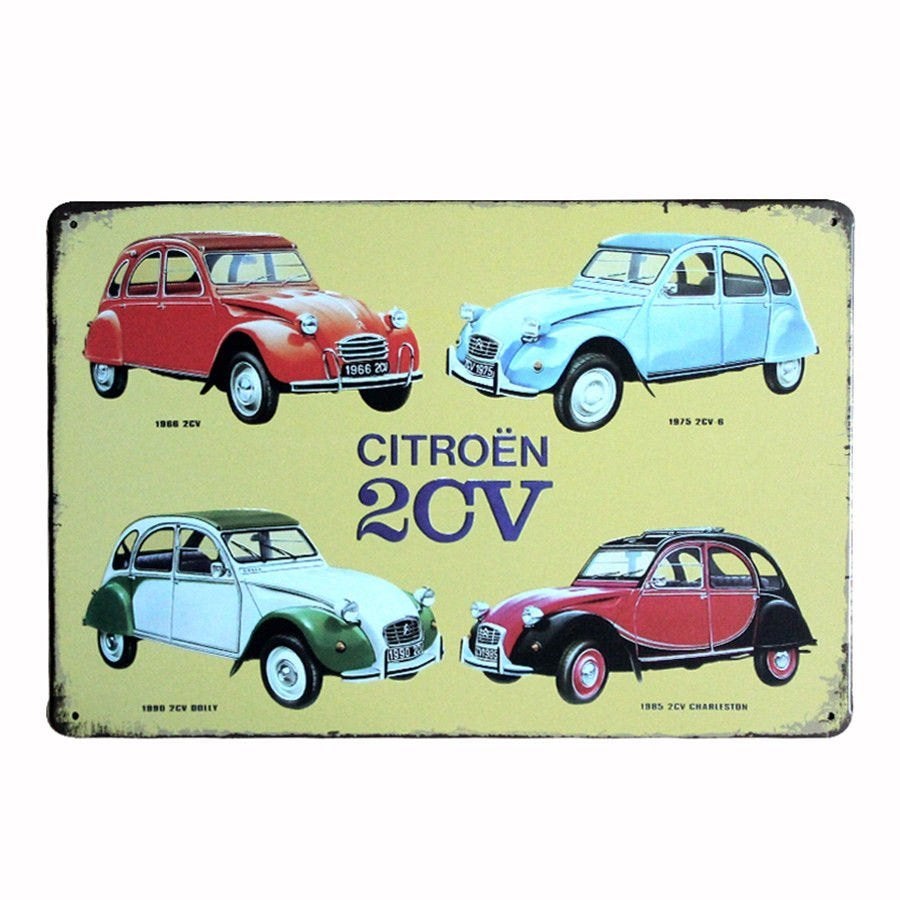 Citroen 2CV Vintage Metalen Bord (Bord Auto Reclame), Verzenden, Nieuw, Wandbord of Wandpaneel