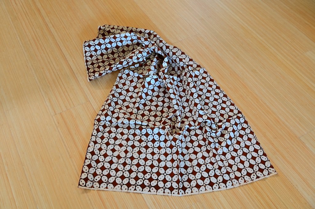 Kleine batik hoofddoek – Kawung-motief – Java Indonesië, Overige materialen, Bruin, Nieuw, Ophalen of Verzenden