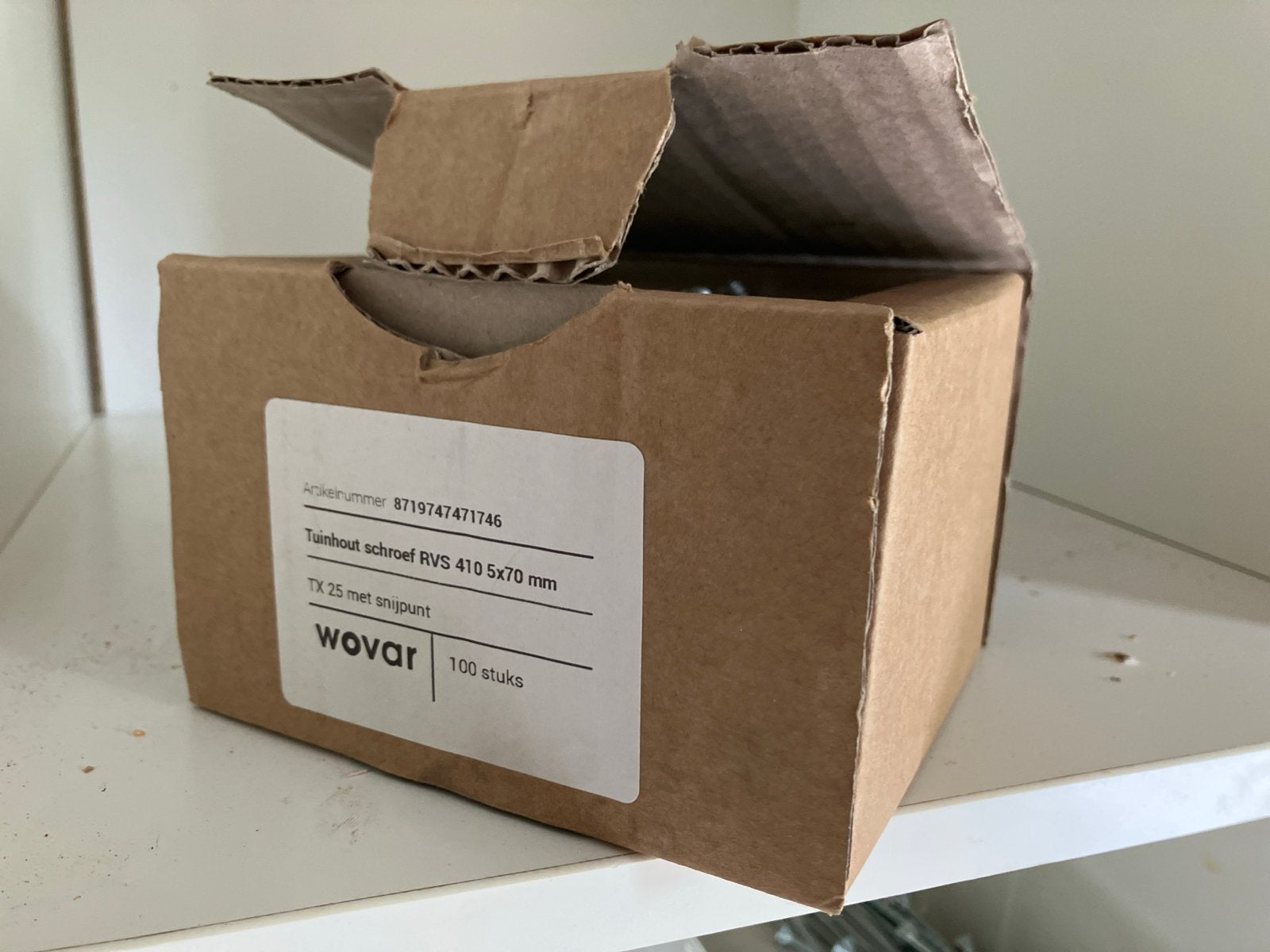 Wovar Tuinhoutschroeven RVS 410 5x70mm TX25 met snijpunt, Ophalen, 50 tot 100 mm, Schroeven, Nieuw
