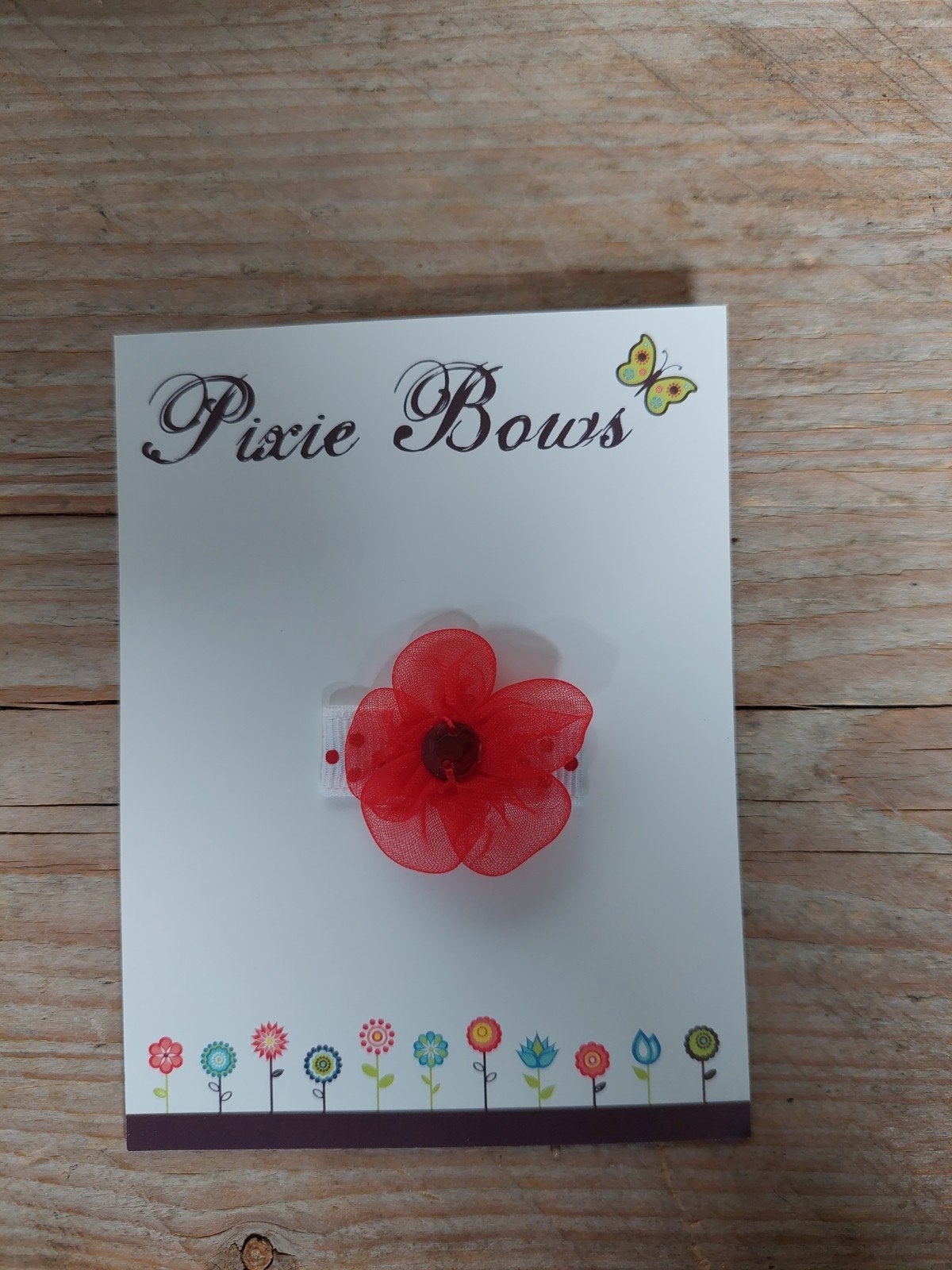Pixie Bows haarclipje, rood/wit, 3 cm, Ophalen of Verzenden, Nieuw, Pixie Bows
