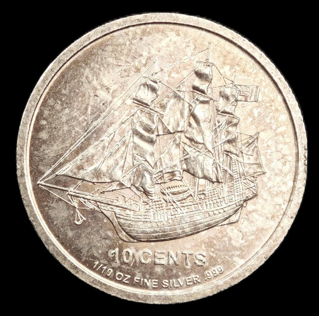 Cook Island 1/10 Oz Zilver, Postzegels en Munten, Edelmetalen en Baren, Verzenden, Zilver